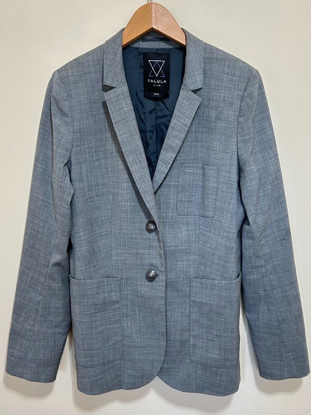 Aritzia Talula Exeter Wool Blend Blazer Gray Womens Size 10